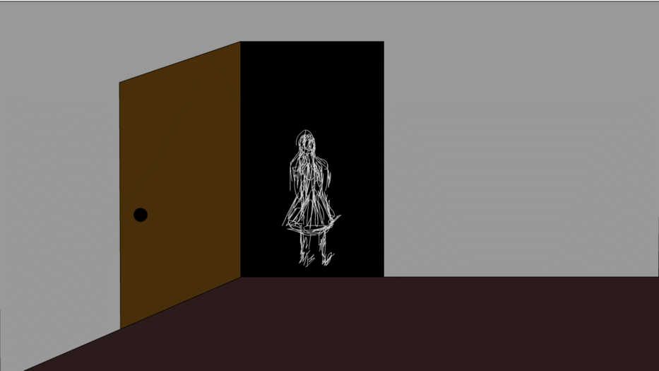 silhouette at the door girl