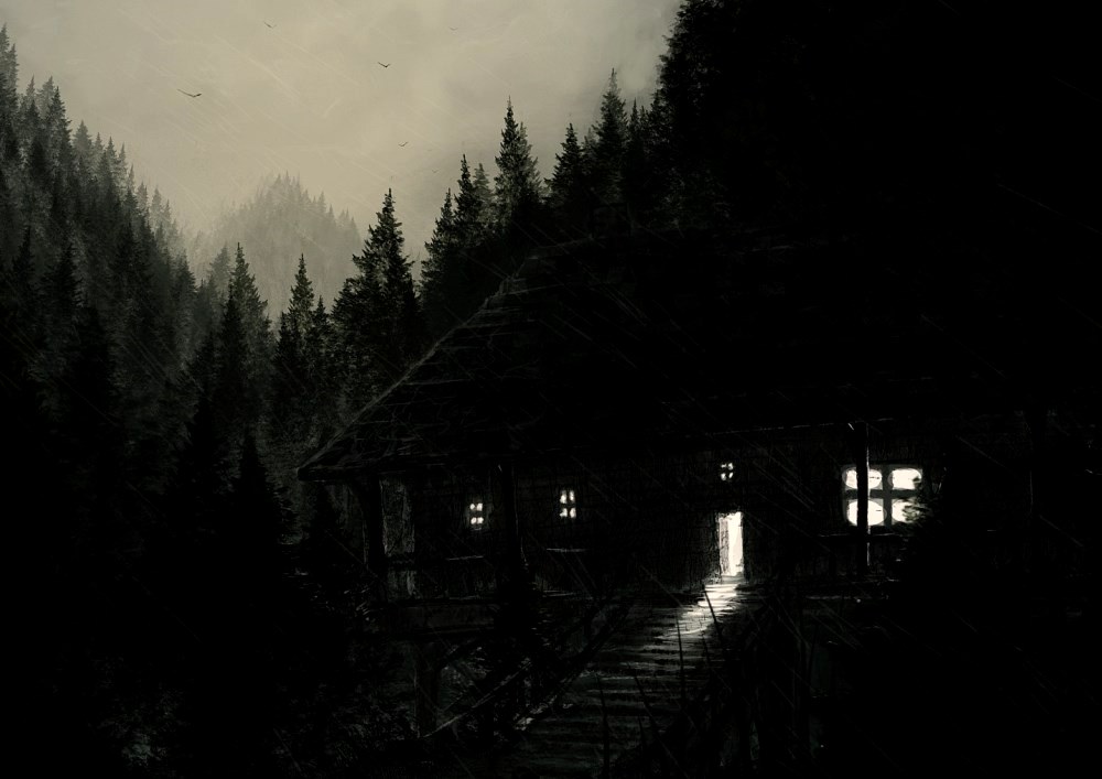 image of a dark house surrounded by trees scary real life stories
