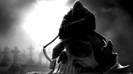 image of a dark robes grim reaper